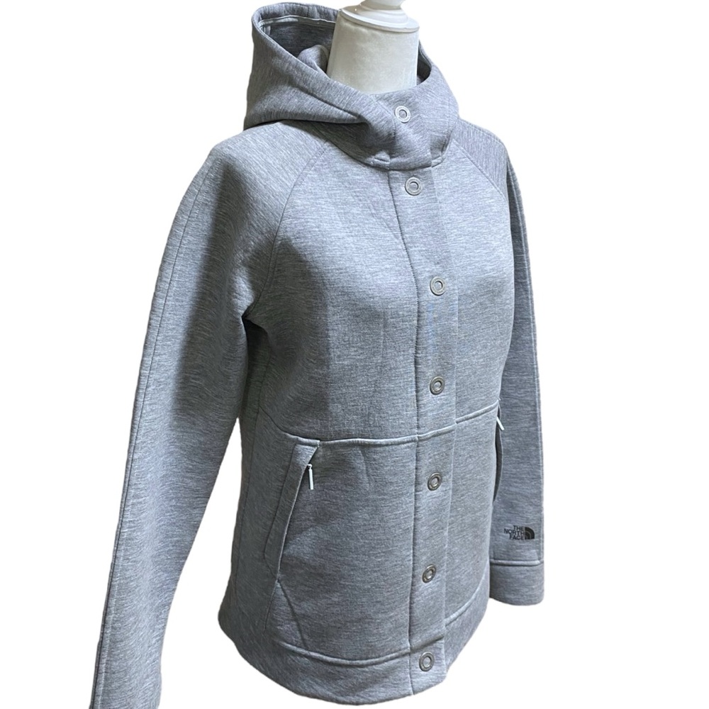 The North Face Womens Thermal 3D Snap Hoodie Jacket Medium M Gray Hooded